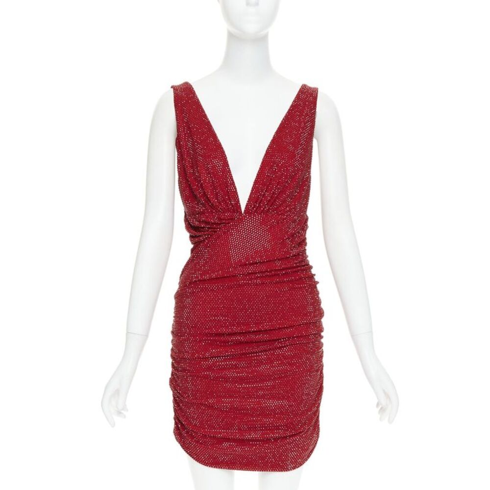 Alexandre Vauthier Crystal Plunge Mini Dress